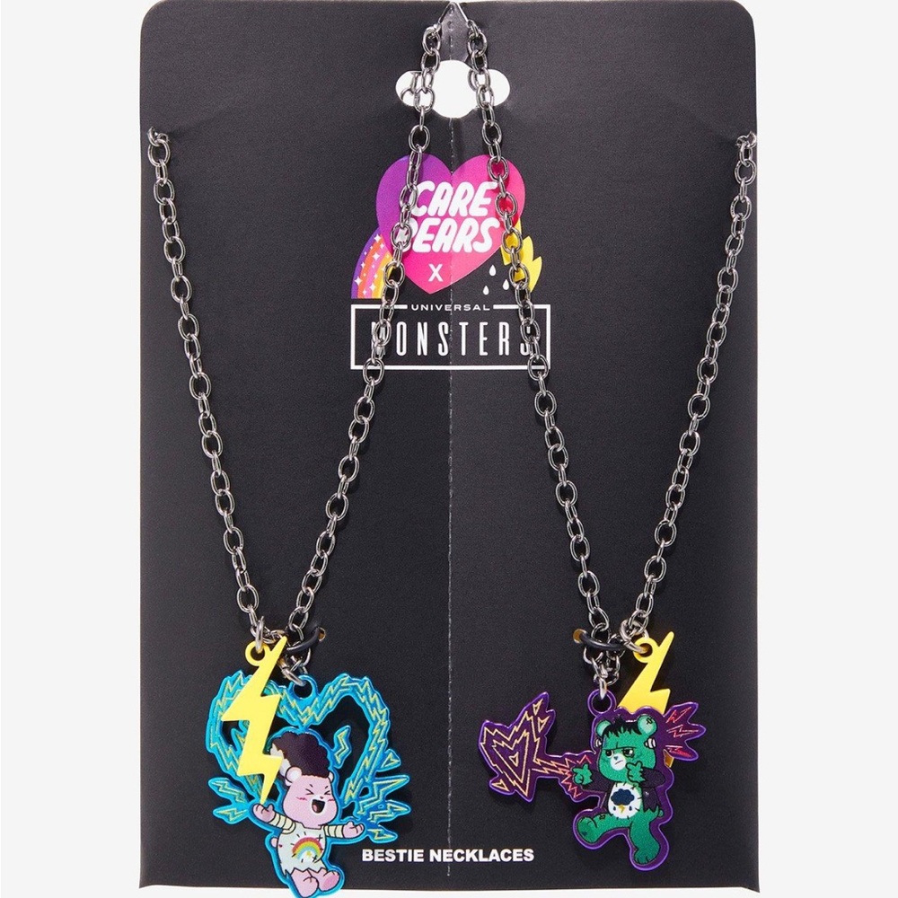 Care Bears x Universal Monsters‎ Frankenstein & Bride Necklace Set Hot Topic